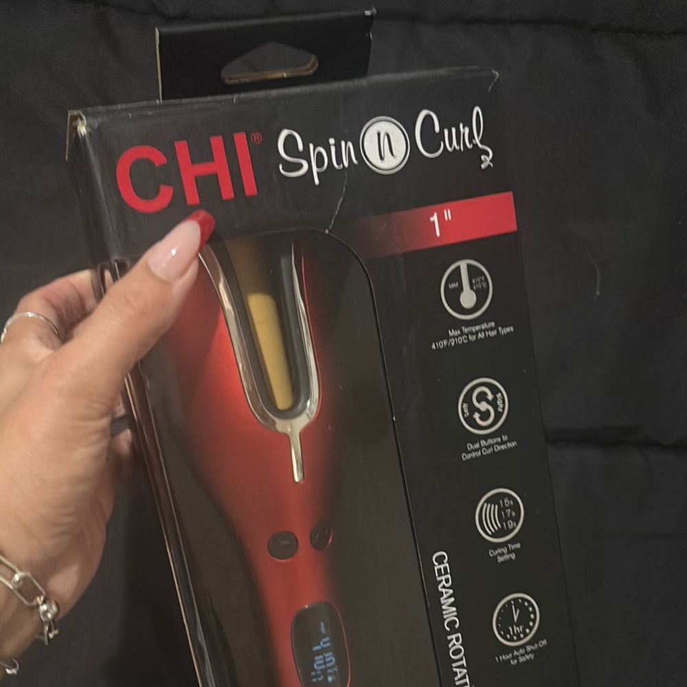 Spin N Curl Ceramic Rotating Curler - Red